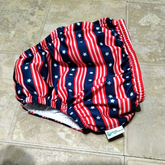 I Play by Green Sprouts 18 Months Stars and Stripes Reusable Swim Diaper - Picture 4 of 16